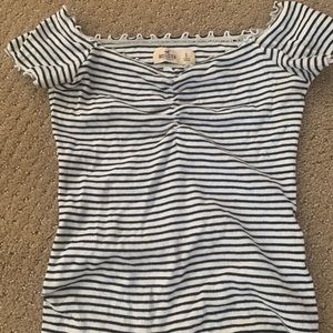 Hollister Striped off the shoulder top Size Small